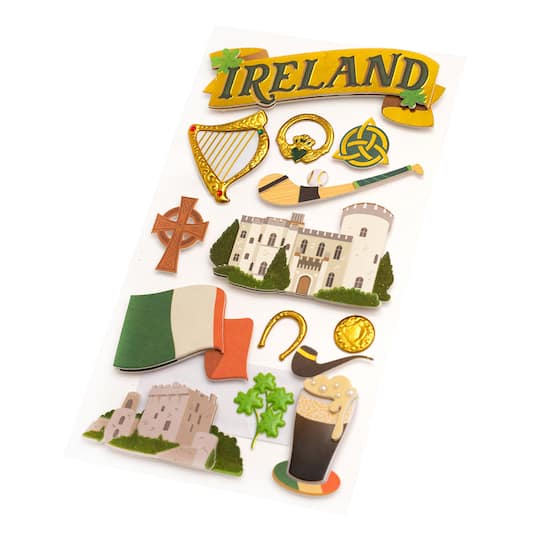 12 Pack: Ireland Dimensional Stickers by Recollections™